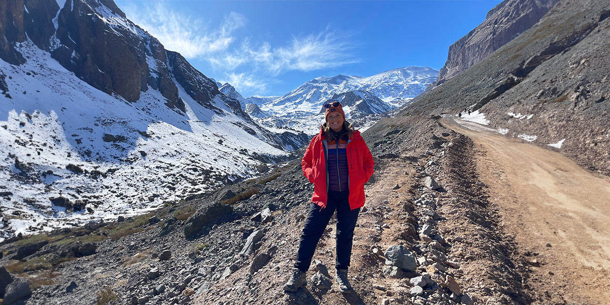 Stacey Dakin on the trail.