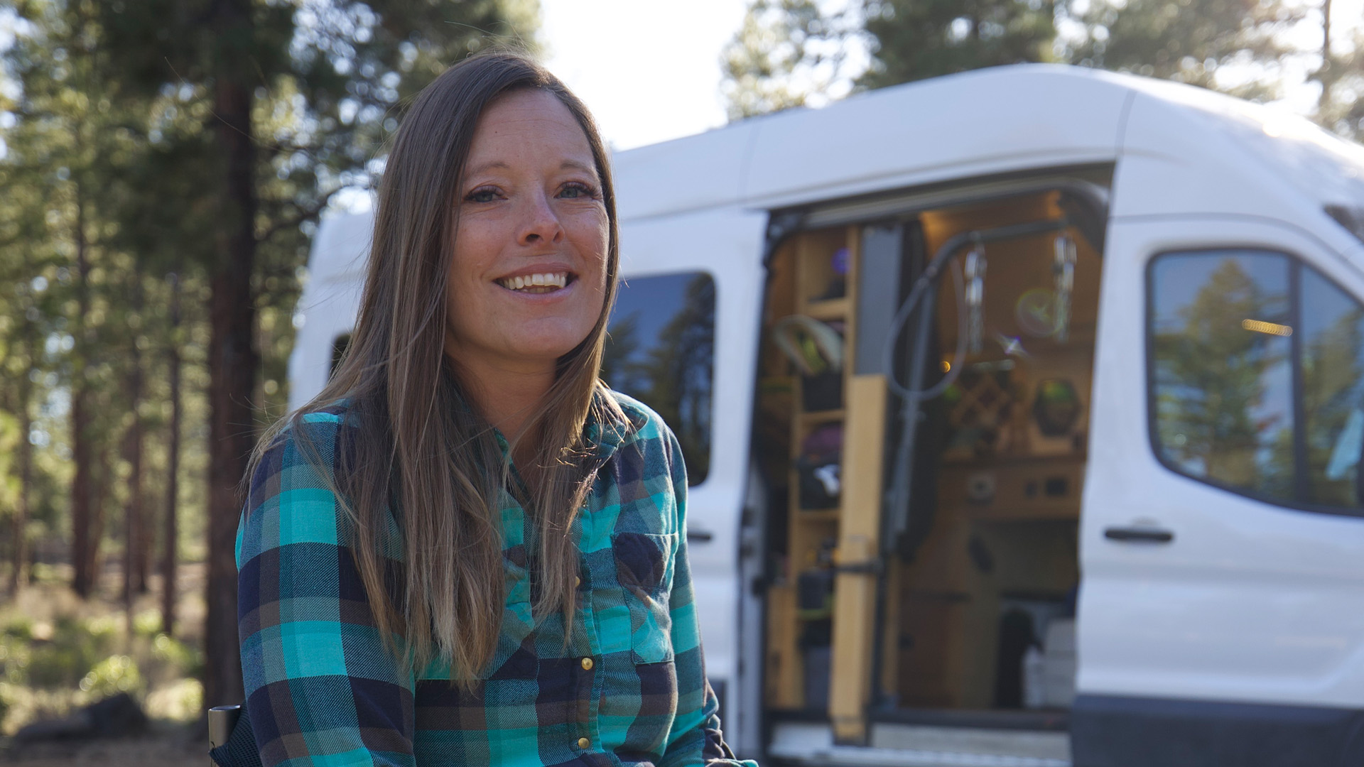 Lisa Franks-landscape | Trans Canada Trail Lisa Franks in front of her custom-designed camper van.