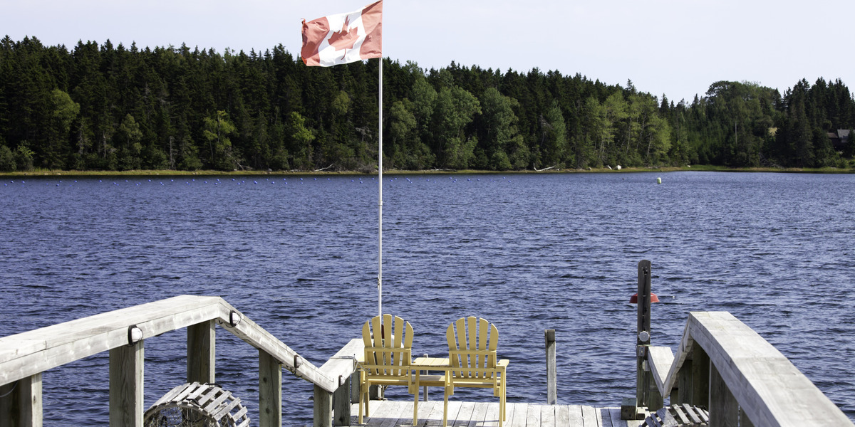 Boat deck with lobster trap,Halifax,Nova Scotia,Canada.